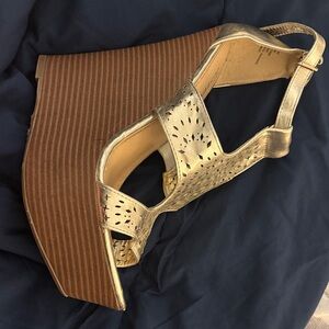 JustFab Metallic Gold Wedges